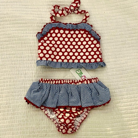 Ellie O Other - SOLD Ellie-O ruffle polka dot bikini